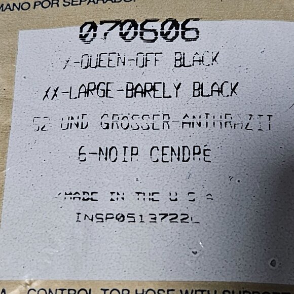 Silkies Control Top Queen Off Black Size XX-Large Pantyhose Nylons Stockings - Picture 3 of 3